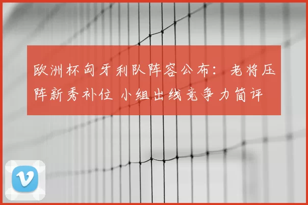 欧洲杯匈牙利队阵容公布:老将压阵新秀补位 小组出线竞争力简评